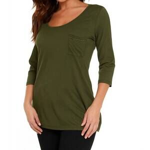 NEW ANGEL APPAREL microfiber tunic with pocket in olive